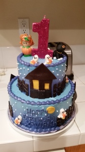 The gorgeous haunted Halloween cake for our birthday girl!